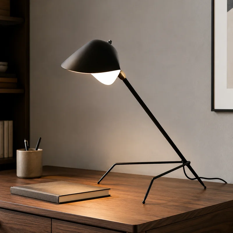 Industrial French Modern Iron Tripod And Clamp Task Design With Angled Shade For Bedroom Study Office Cafe Reading Desk Lamp