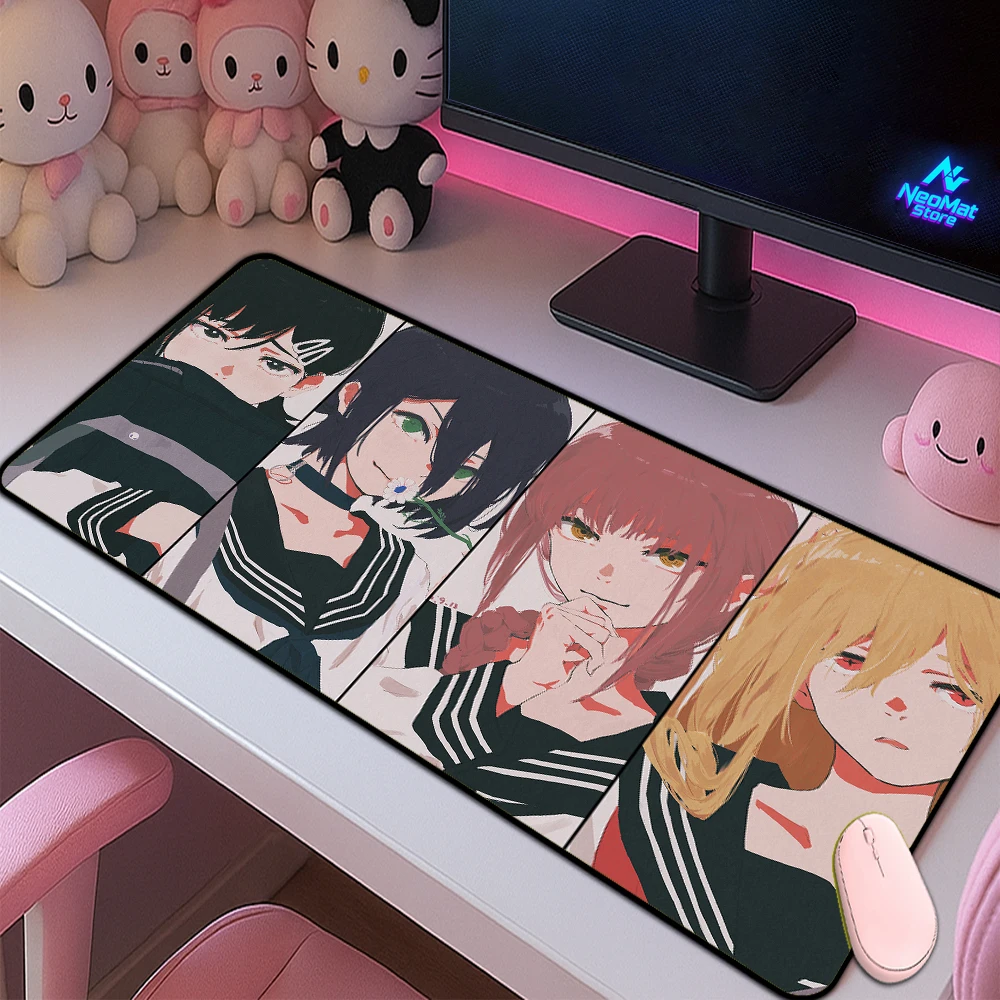 

Chainsaw Man Leger Mousepad Reze Desk Pad Anime Large Kobeni Mouse Pads Higashiyama Pc Accessories Laptop Makima Power Mousepads