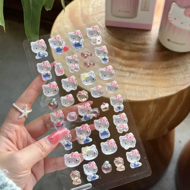 

Sanrio Hello Kitty 3D Puffy Stickers Kawaii Cartoon Animal Embossed Crystal Decals Kids DIY Decoration Fun Bubble Sticker