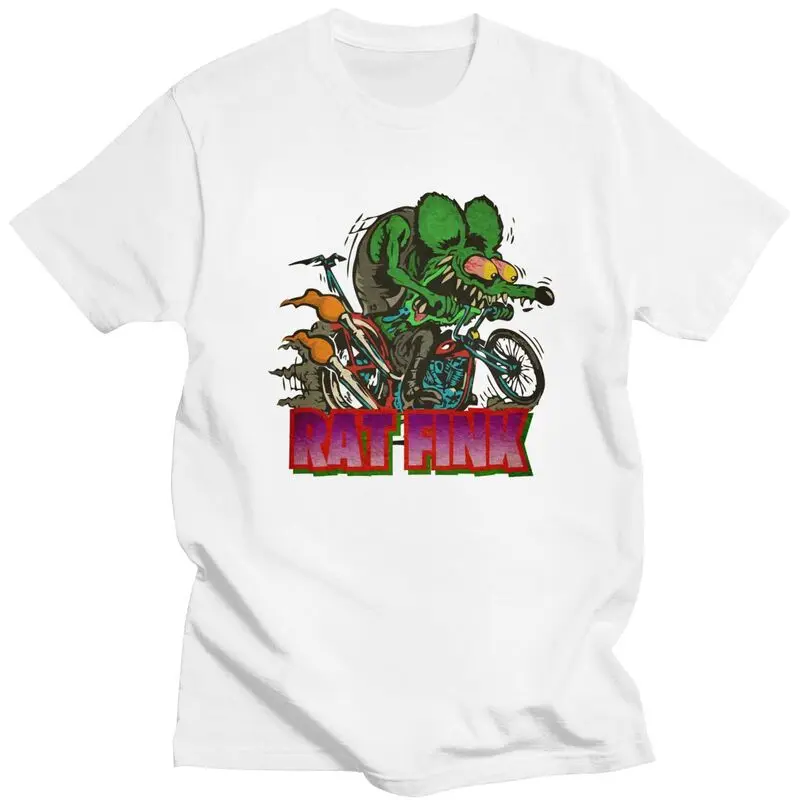 Custom Mens Anime Cartoon Rat Fink T Shirts Short-Sleeve Cotton Tshirt Classic T-shirt Leisure Tee Slim Fit Clothing