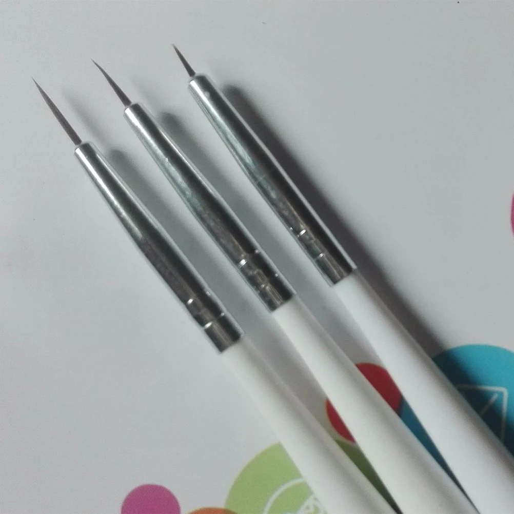 

3pcs Art Pens Durable Reusable Dotting Painting Tools Manicure Brush Polish Brush Pen Tools Professional Home Use