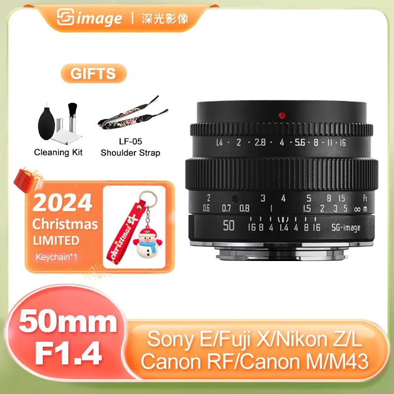 SG Image 50mm F1.4 Large Aperture Manual Prime Lens for Sony E Nikon Z Canon R Canon EOS M Fuji X M43 Sigma L A7C ZFC a6400 xt5