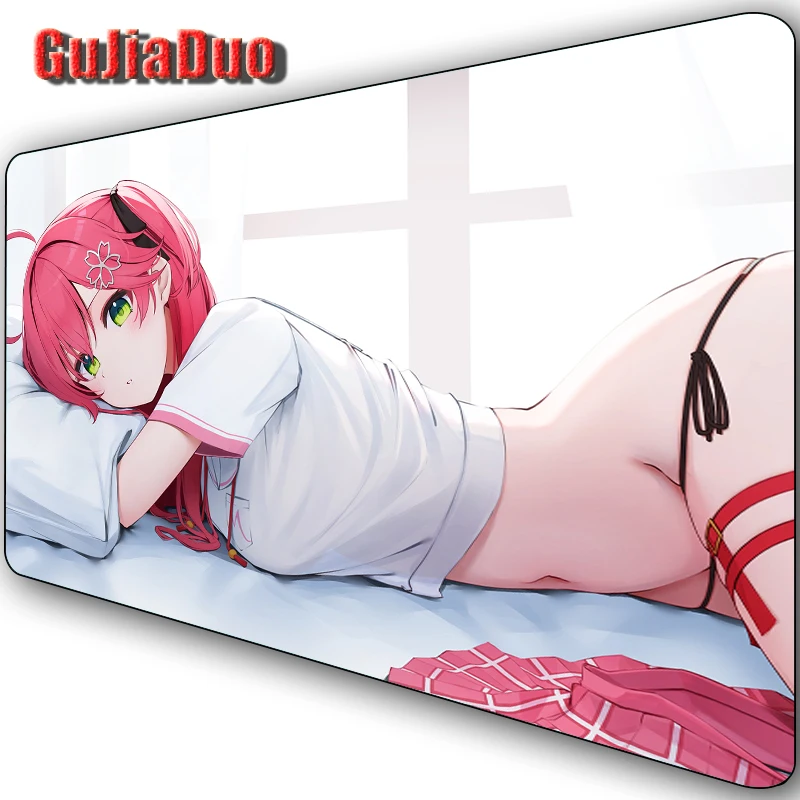 

40x90MM Cute Anime Girl Mouse Pad Computer Table Desk Mat XXL Gamer Comic Mousepad Gaming Room Accessories Kawaii Pc Cushion Rug