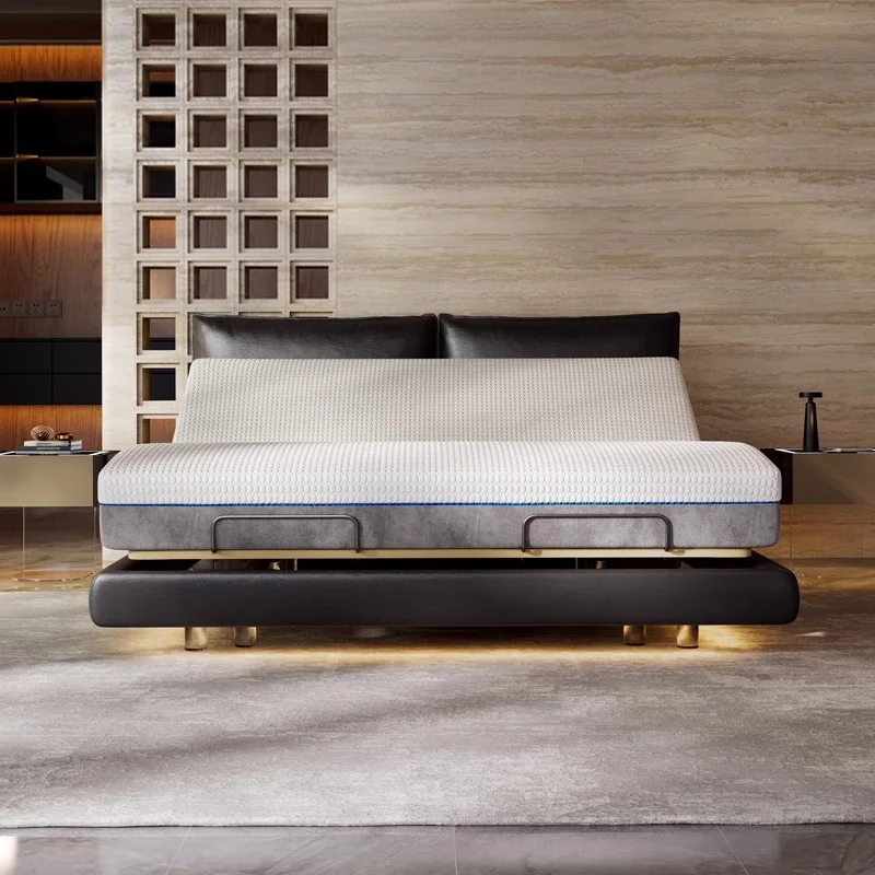 Luxury Adjustable Home Double Bed Separable king Size Soft Bed Wireless Remote Control with Light Smart Bed - Image 3