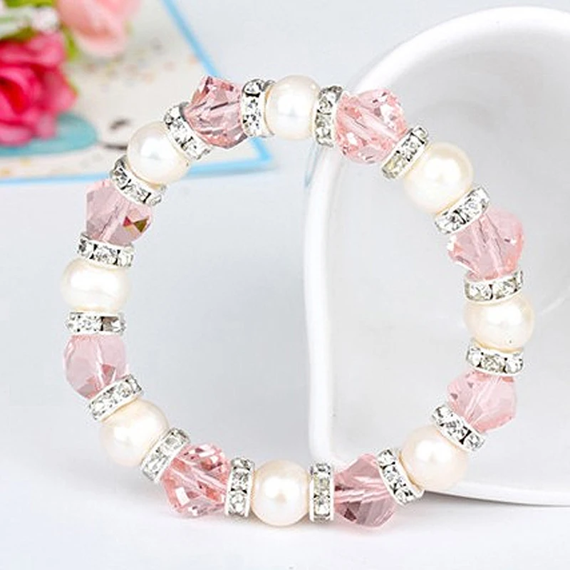 fnaf 2 rupee item 10 Color Friendship Healing Crystal Imitation Pearl Bracelets Pulseiras браслет For Women Festival Jewelry