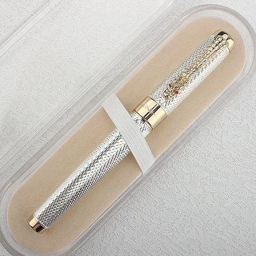 Imagen 2 del producto Jinhao-pluma estilográfica con Clip dorado de dragón, bolígrafo EF/ F Nib para oficina, negocios, regalo creativo, papelería, 1200