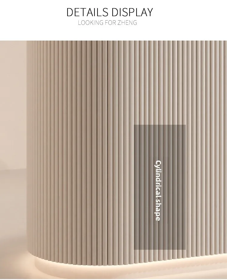Modern Curved Reception Desk with LED Light Beige Wave Front Desk for Beauty Salon Nail Shop Spa Commercial Furniture
