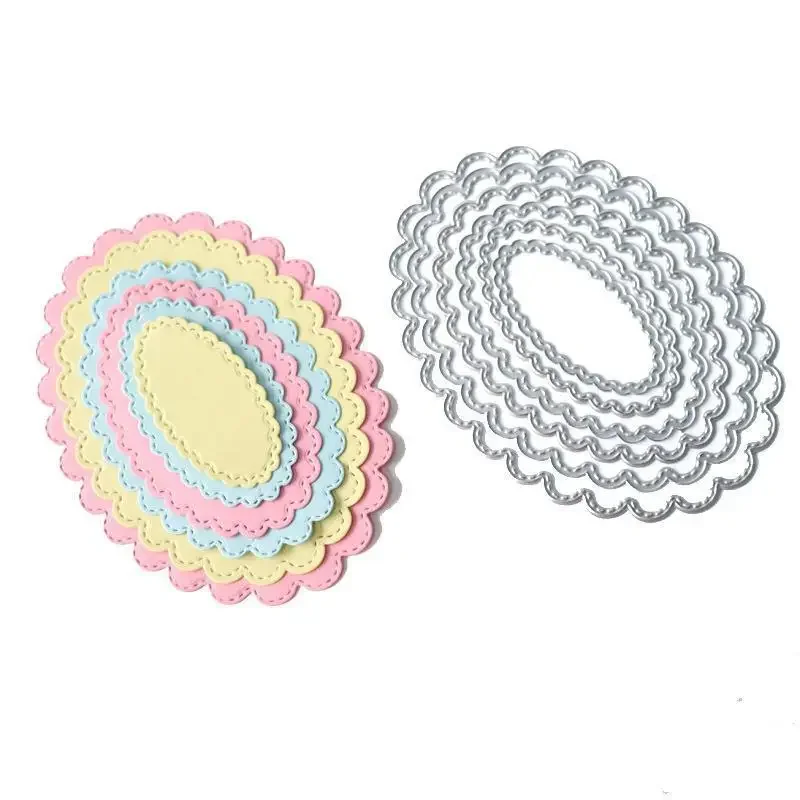 Oval Design Metal Cutting Dies Stencil DIY Scrapbooking Embossing  Shape Paper Card Cutter