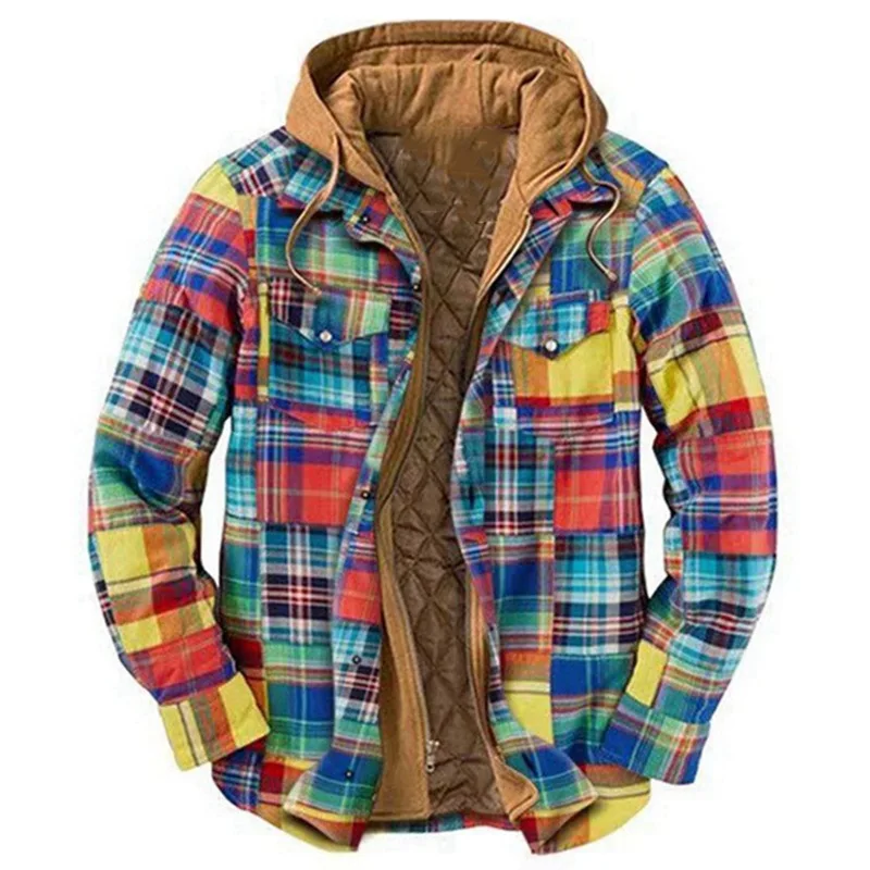 

New Men's Thiened Cotton Jaet Autumn Winter Hooded Printed Outerwear Faion Urban Sle Long Sve Youth Loose Fit Coat