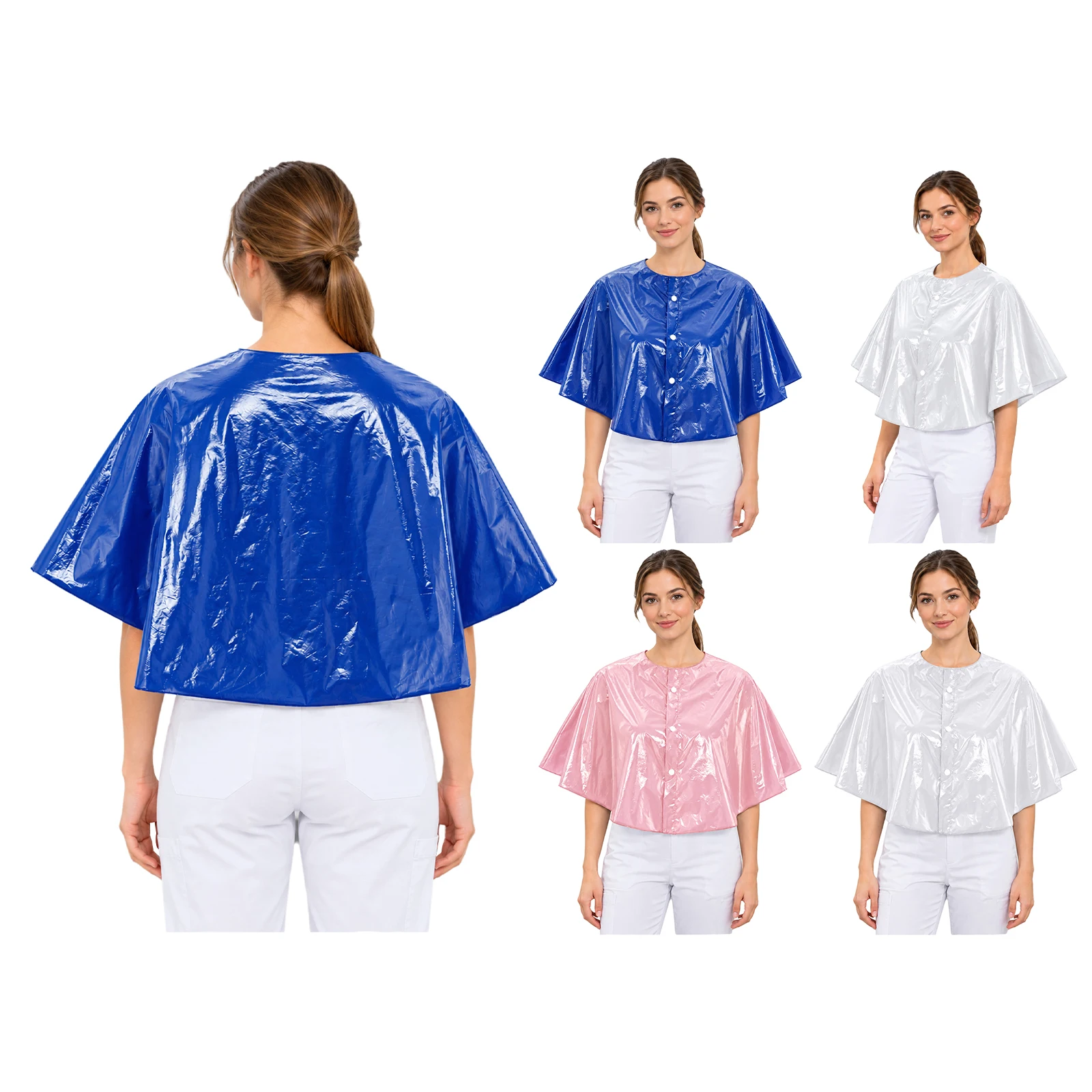 Women Windproof Hospital Nursing Mammography Shawl Elderly Special Needs Adaptive Clothing Press Buttons Water Resistant Cape