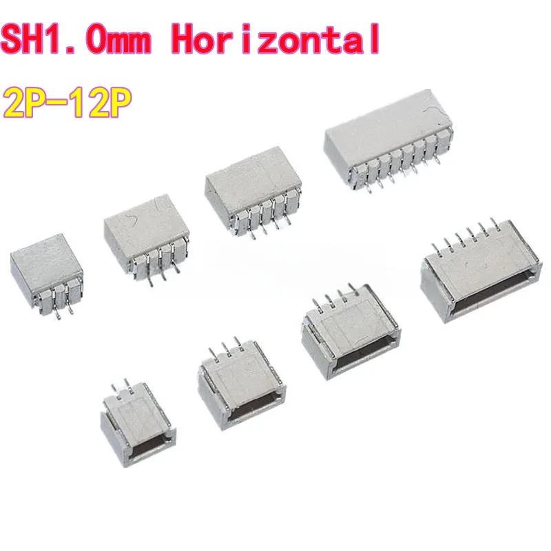 20PCS SH1.0mm Horizontal/Vertical 1.0mm Pitch Connector 2P/3P/4P/5P/6P/7P/8P/10P SMD Socket