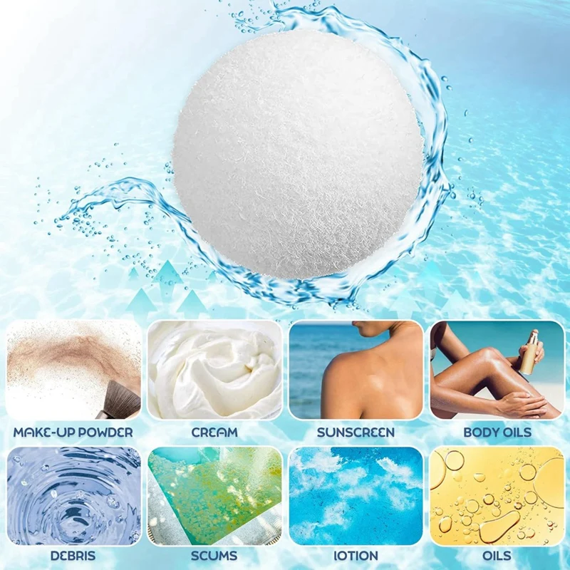 8PCS Scum Balls For Spas Hot Tub Pool Scum Absorber, Hot Tub Oil Absorbent Sponge, Floating Hot Tub Cleaner Accessories