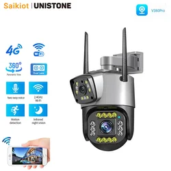 Saikiot-cámara de seguridad CCTV V380 Pro para el hogar, dispositivo de 8MP, Zoom 10X, lente Dual 4K, WIFI, IP, impermeable, para exteriores, V380