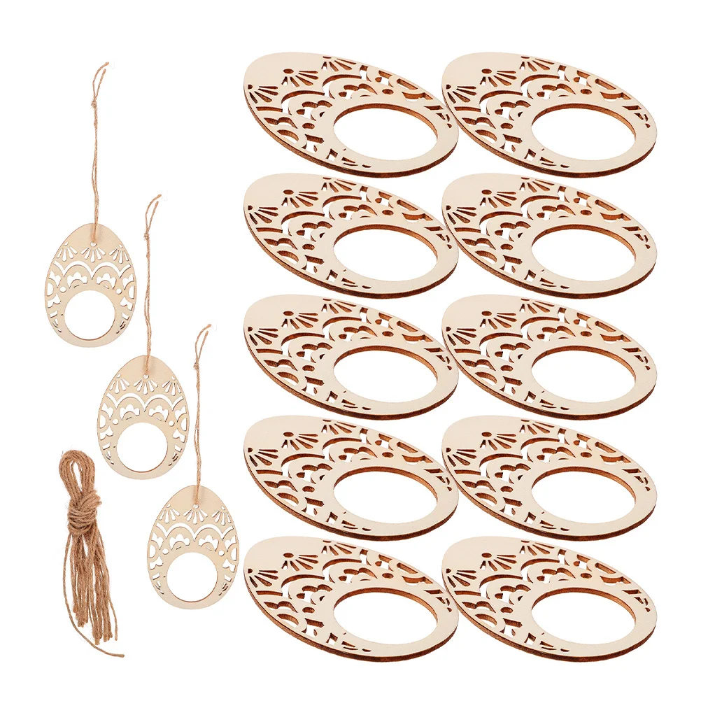 

30pcs Hollow Egg Napkin Rings Wooden Decorative Buckles For Easter Spring Party Table Decoration Home Restaurant Use