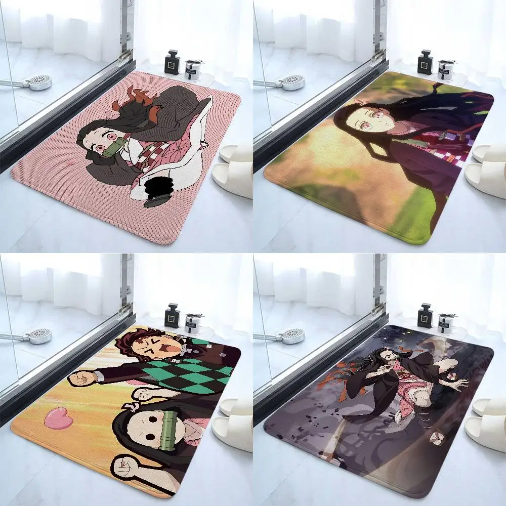 

Cute N-Nezuko Kamado Floor Mat Room Mats Cheaper Anti-slip Modern Living Room Balcony Printed Welcome Rug