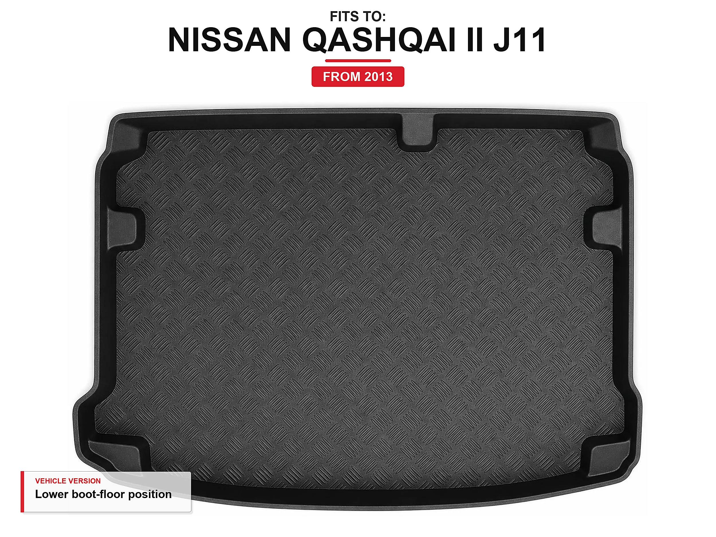 Kofferbakmat met rand voor: Nissan Qashqai Ii J11 2013-