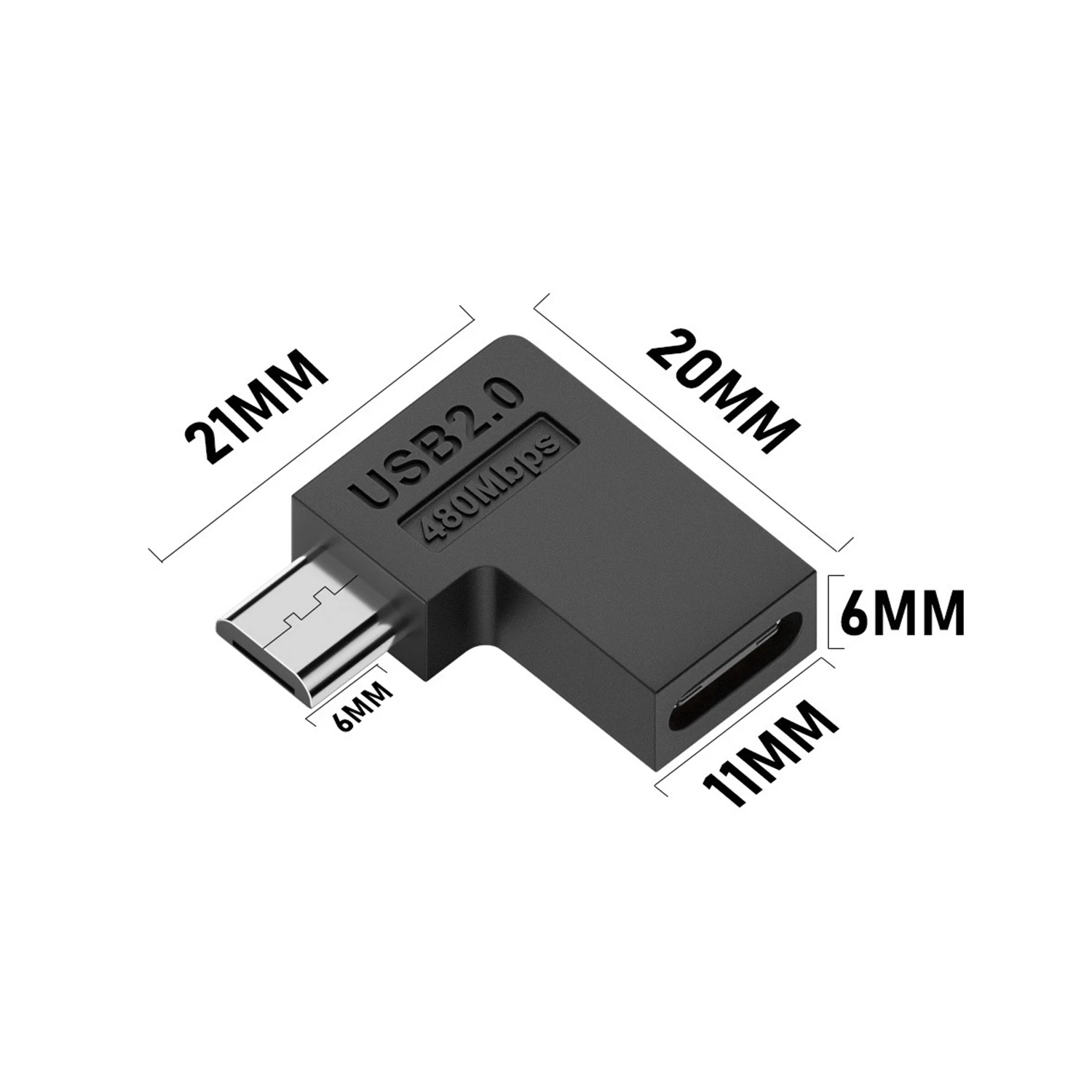 Type-C Female To Micro Male USB 2.0 Adapter Microphone Interface At 480Mbps Data Transmission 10W Fast Charging Adapter