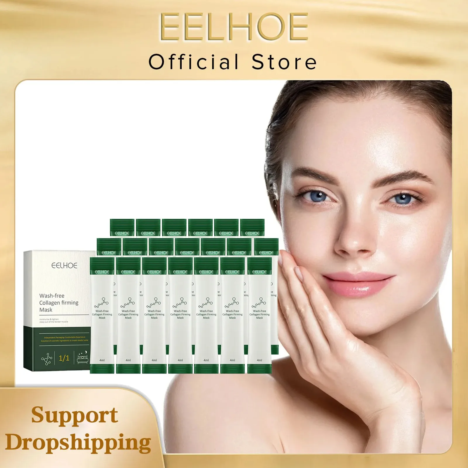 EELHOE Firming Mask Lifting Face Skin Rejuvenation Collagen Boost Tighten Skin Firming Micro Face Nourishing Leave-In Sleep Mask