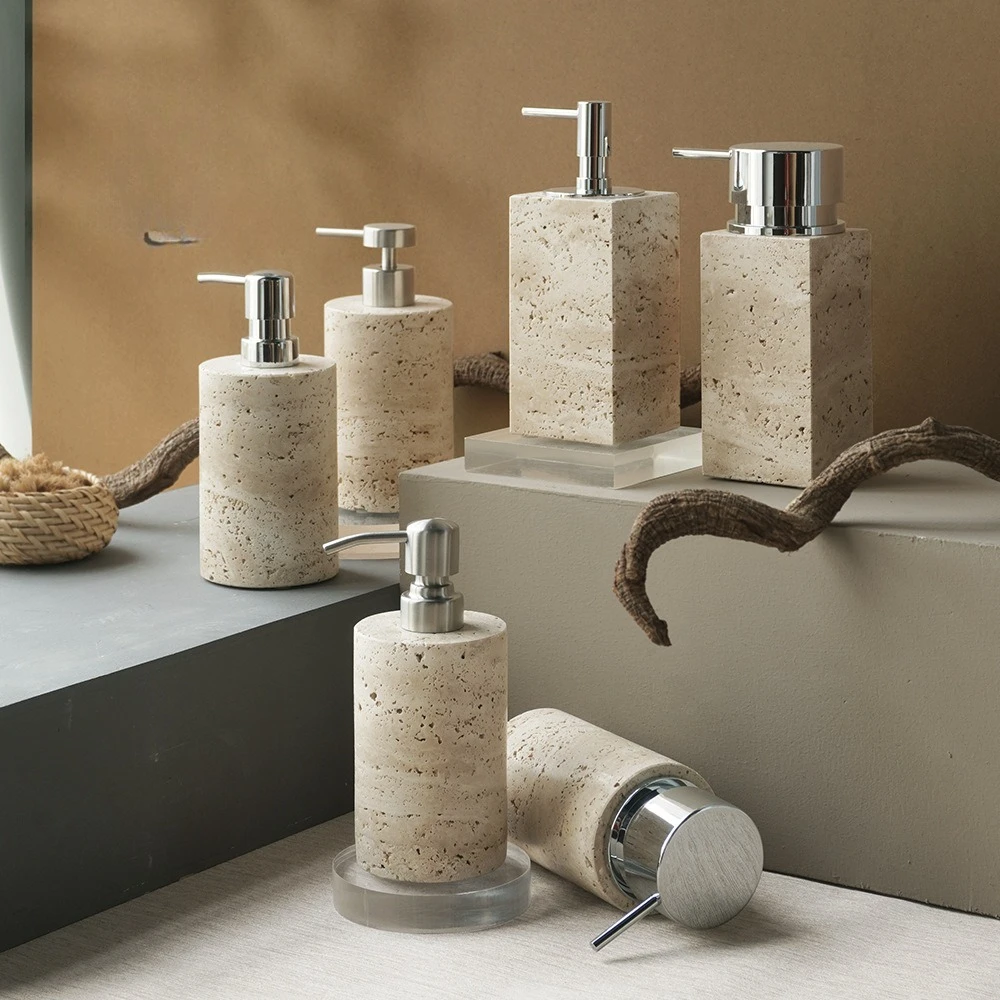 

Creative Yellow Natural Dolomite Lotion Bottle Aroma Diffuser Bathroom Accessories Household Shampoo Dispenser Soap Dispenser