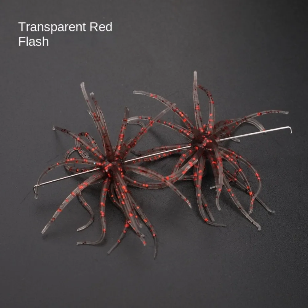 

2PCS Hot Dice Fishing Sea Urchin Lures TPE Silicone Worm Silicone Worm Lure Power Freshwater Bass Urchin BFS Fishing Lure