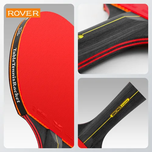 Imagen 2 del producto Raqueta de tenis de mesa de 5/6 estrellas, juego de raqueta de Ping Pong profesional de 2 uds., paleta de murciélago con hoja de goma de alta calidad con bolsa