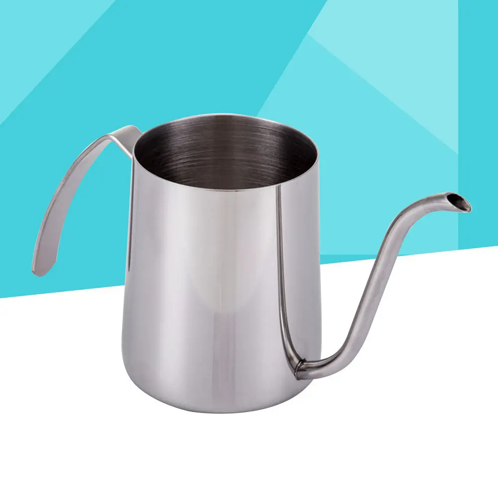 Stainless Steel Hand Punch Pot Coffee Kettle Drop Brewing Household Kettle Ptfe Coating Non-Stick Heat Resistant Silver