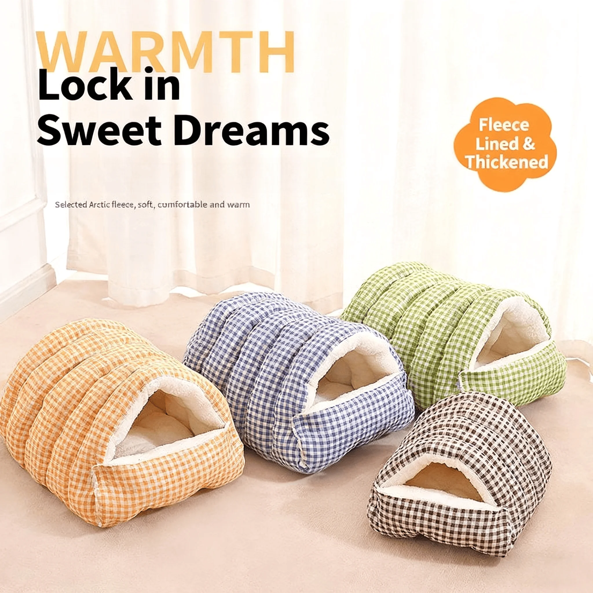 

Cat bed for winter warmth, enclosed pet bed for all seasons, universal dog bed for small dogs, detachable and washable cat bed.