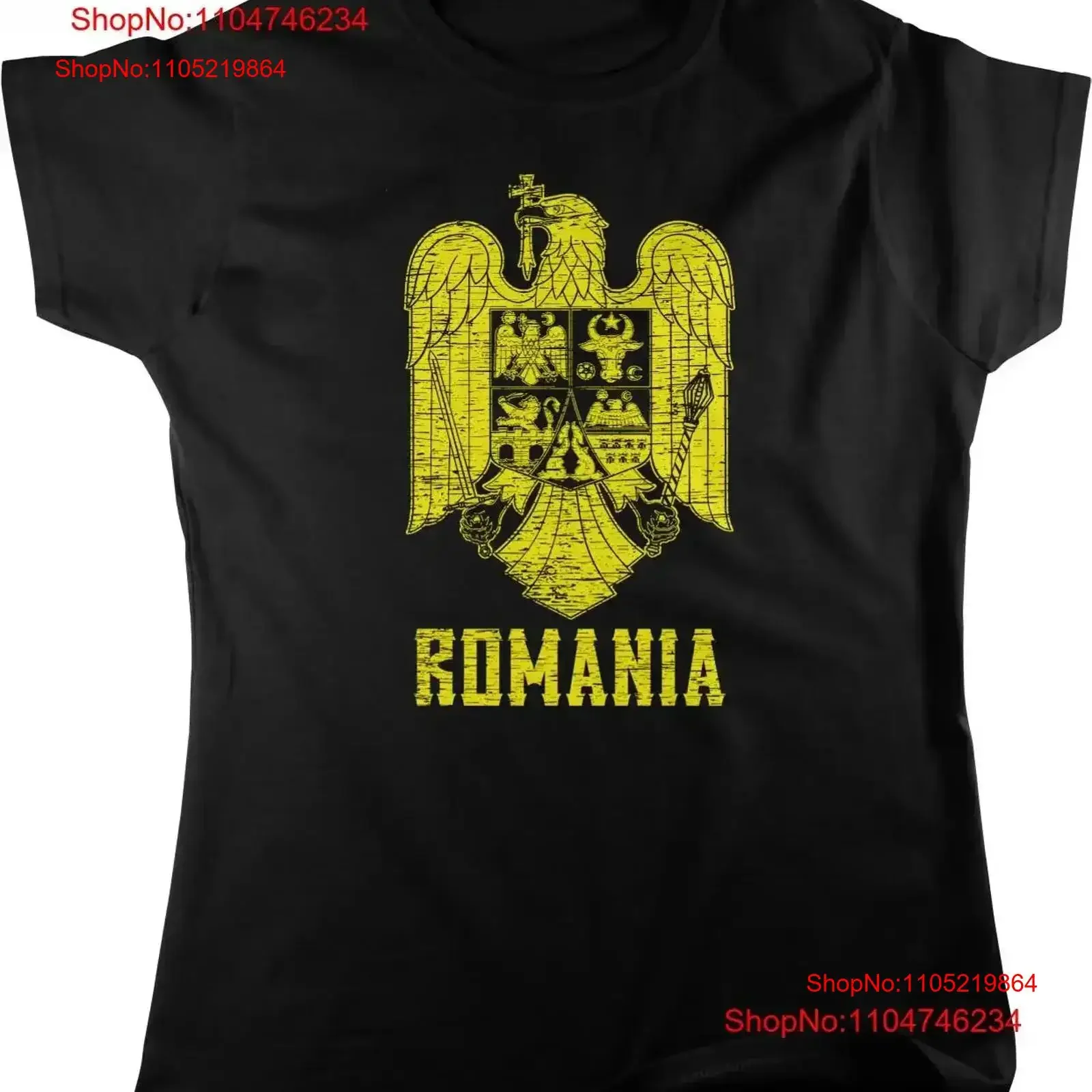 

Romania Coat of Arms Romanian Parliament Eagle Women's T shirt vintage Washed designer clothes Breathable Stylish homme