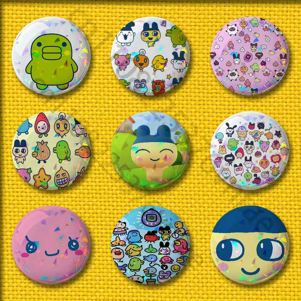 

T-Tamagotchi Kuchipatchi Mametch Badges 75mm 25mm 44mm 32mm 58mm Round Pin Brooch Souvenir Clothes Cosplay Gift Accessories