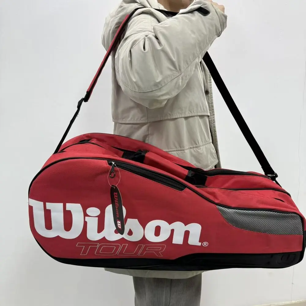 Wilson Large Capacity Outdoor Waterproof Badminton Tennis Racket Bag Golf Bag  Put Sneakers Sports Equipment Shoulder Sports Bag