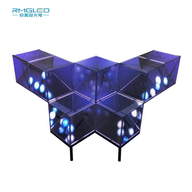 High Quality Irregular Shape LED Video Wall Magic Cube Display Full Color Indoor Screen for DJ Booth Nightclub Decor