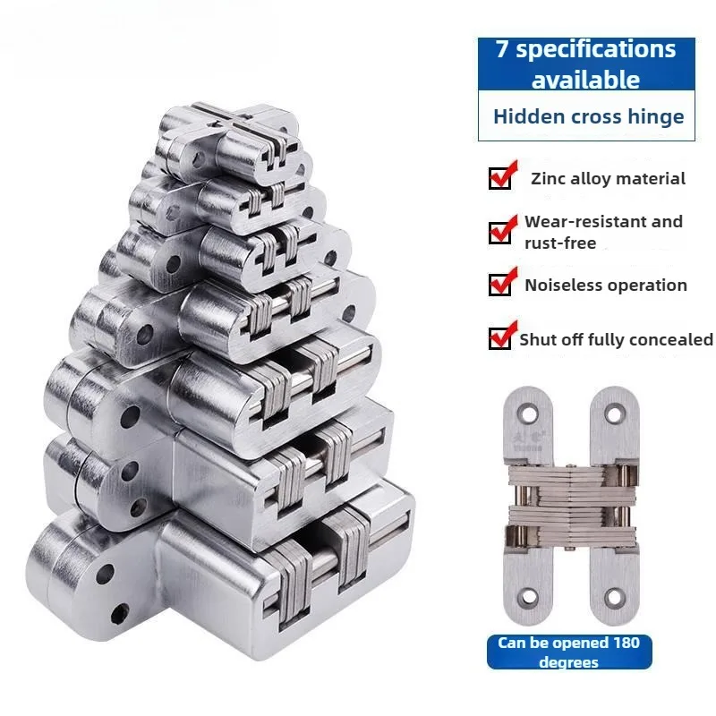 1/2PCS Hidden Gate Hinge Invisible Hinges Concealed Barrel Wooden Box 180 Degree Folding Heavy Duty Built-in Door Hinge