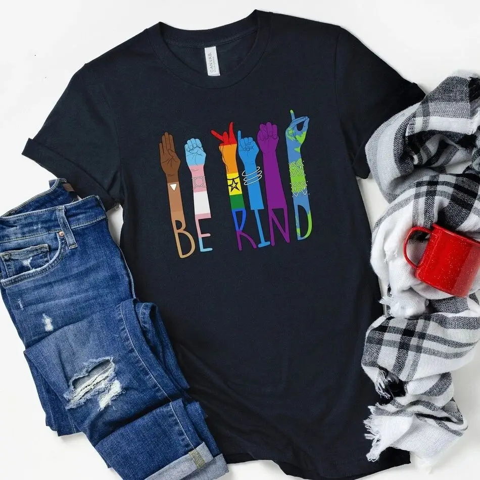 Be Kind Sign Language Shirt, Rainbow Be Kind, Equality Shirt, Human Rights Shirt, Anti-Racism Shirt, Love Shirt Sign Language