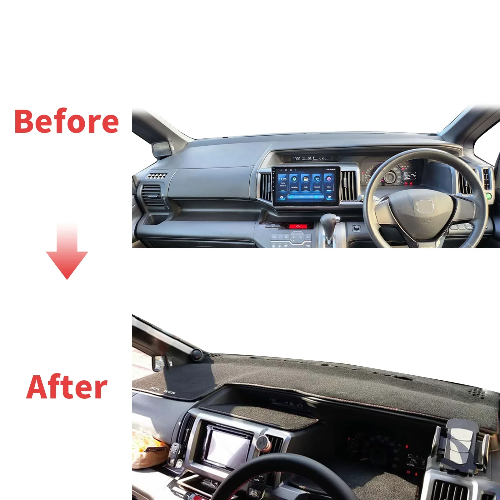 fit for Honda Stepwgn Step Wagon G4 2010-2014 RHD Car Dashmat Accessories Dashboard Cover Pad DashMat Sunshade Protective Carpet