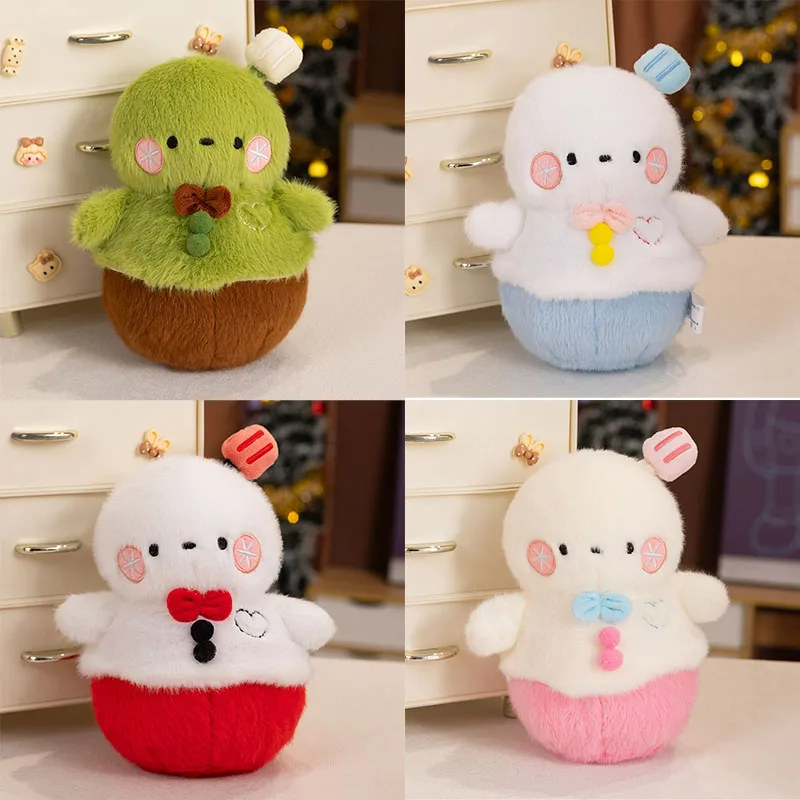 

18cm Kawaii Stuffed Snowman Doll Soft Pink Red Blue Brown Green Standing Human Figured Plushie Christmas Day Party Prop Gift