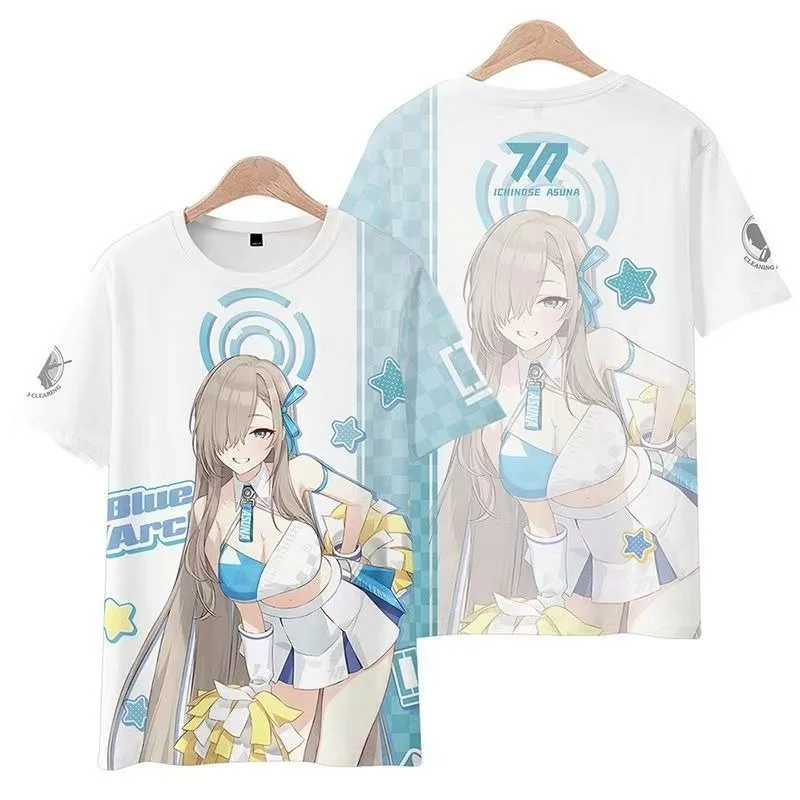 Blue Archive Asuma Toki Ichinose Asuna Summer Clothes Anime Cosply Short-sleeved T-shirt Tops Men Women Unisex Anime Clothes﻿﻿﻿