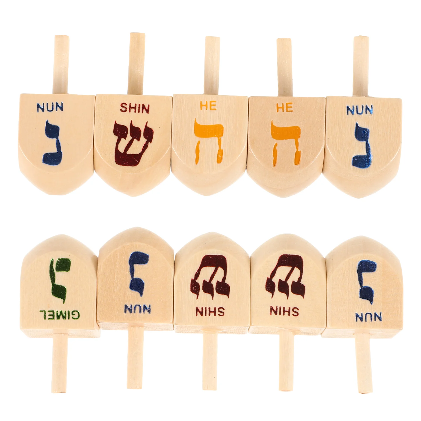 

10 Pcs Hanukkah Party Dreidel Game Spinning Top Toy Children's Dreidels for Portable