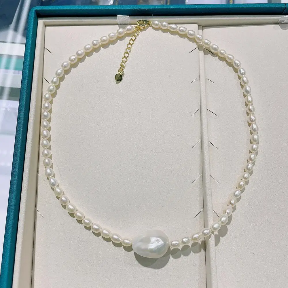 

SENYU 2022 New Exquisit Lady`s Baroque Pearl Necklace Palace Banquet Jewelry Women Natural Freshwater Pearl Necklace Wholesale