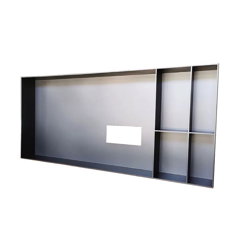 

Stainless steel TV niche embedded 75-inch TV cabinet light luxury background wall TV wall cabinet niche manufacturer wholesale