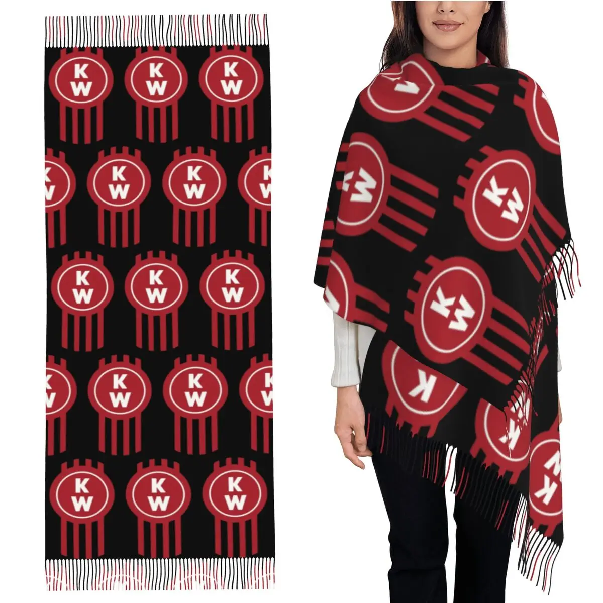 

Kenworth шарф с кисточками для женщин, мягкие теплые шали и накидки, большая осенне-зимняя шаль