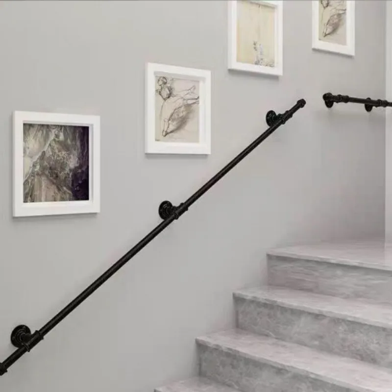 

Simple wrought iron staircase handrail modern indoor attic the elderly against the wall kindergarten non-slip home escalator