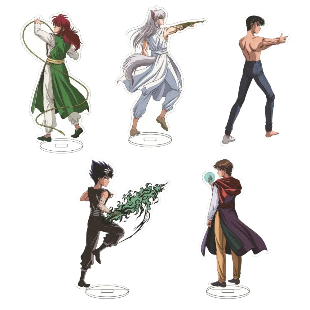 Japan Hot Anime YuYu Hakusho Hiei Kurama Yuusuke Urameshi Acrylic Stand Model Plate Holder Cake Topper Birthday Prop Fans Gifts