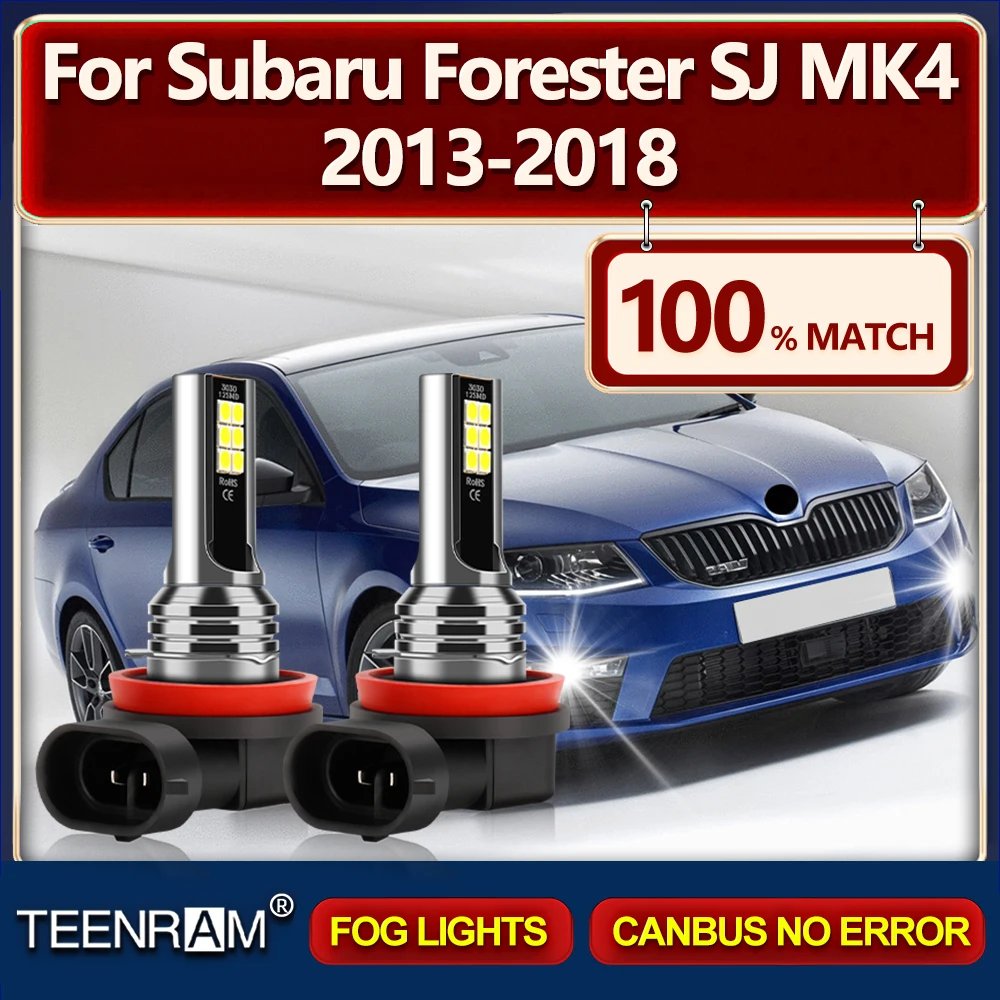 60W H8 H9 H11 LED Car Fog Lights Bulbs 20000LM Super Bright Auto Lamps 12V For Subaru Forester SJ MK4 2013-2015 2016 2017 2018