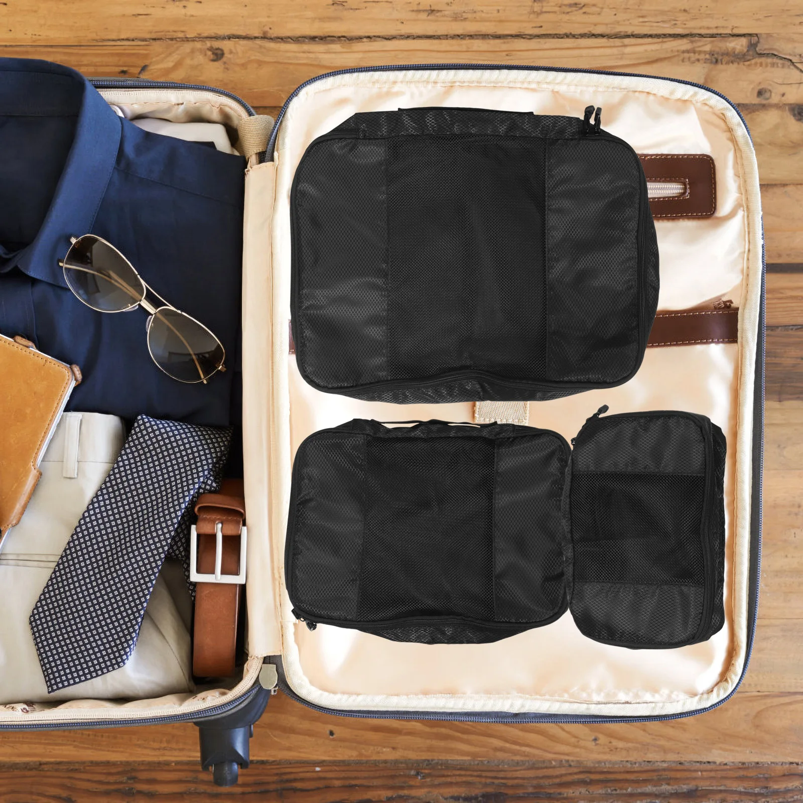 

3pcs Travel Clothes Bags Luggage Organizers Packing Cubes Space-Saving Lightweight Toiletry Organizer Portable Travel