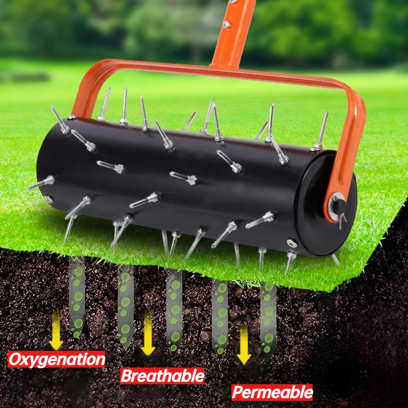 Rolling Style Manual Aerators Detachable Portable Soil Loosener Weightable Design Lawn Punch Versatile Garden Loosening Machine