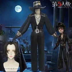 Game Identity V Prospector Norton Campbell Cosplay Costume Black Tulip Suit With Hat Hallween Carnival Uniforms Custom Made