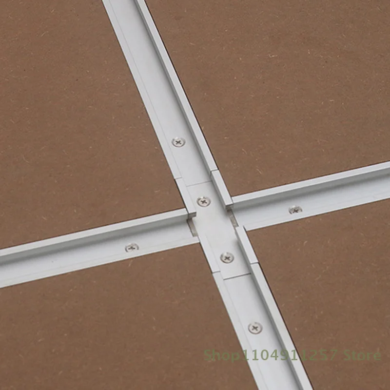 

1pcs T-Track Intersection Slot Woodworking Chute For Miter Gauge Guide Rail With Pre-Drilled Mounting Holes Silver