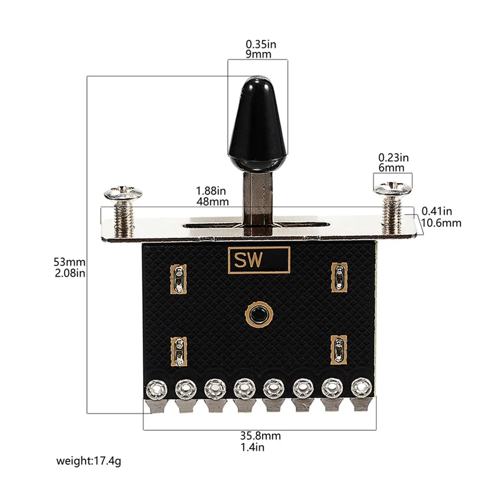 Portable Electric Guitar Switch Five Way Direct Replace Spare Parts Rocker Switch for Stage Performance
