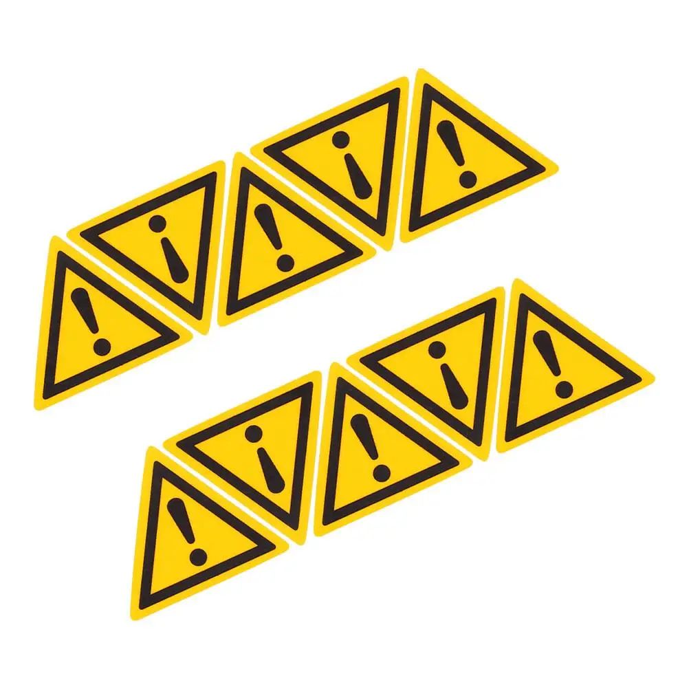 

10 Pcs Safety Warning Labels Stickers Funny Security Sign Car Caution Signage Pp Synthetic Paper Yellow