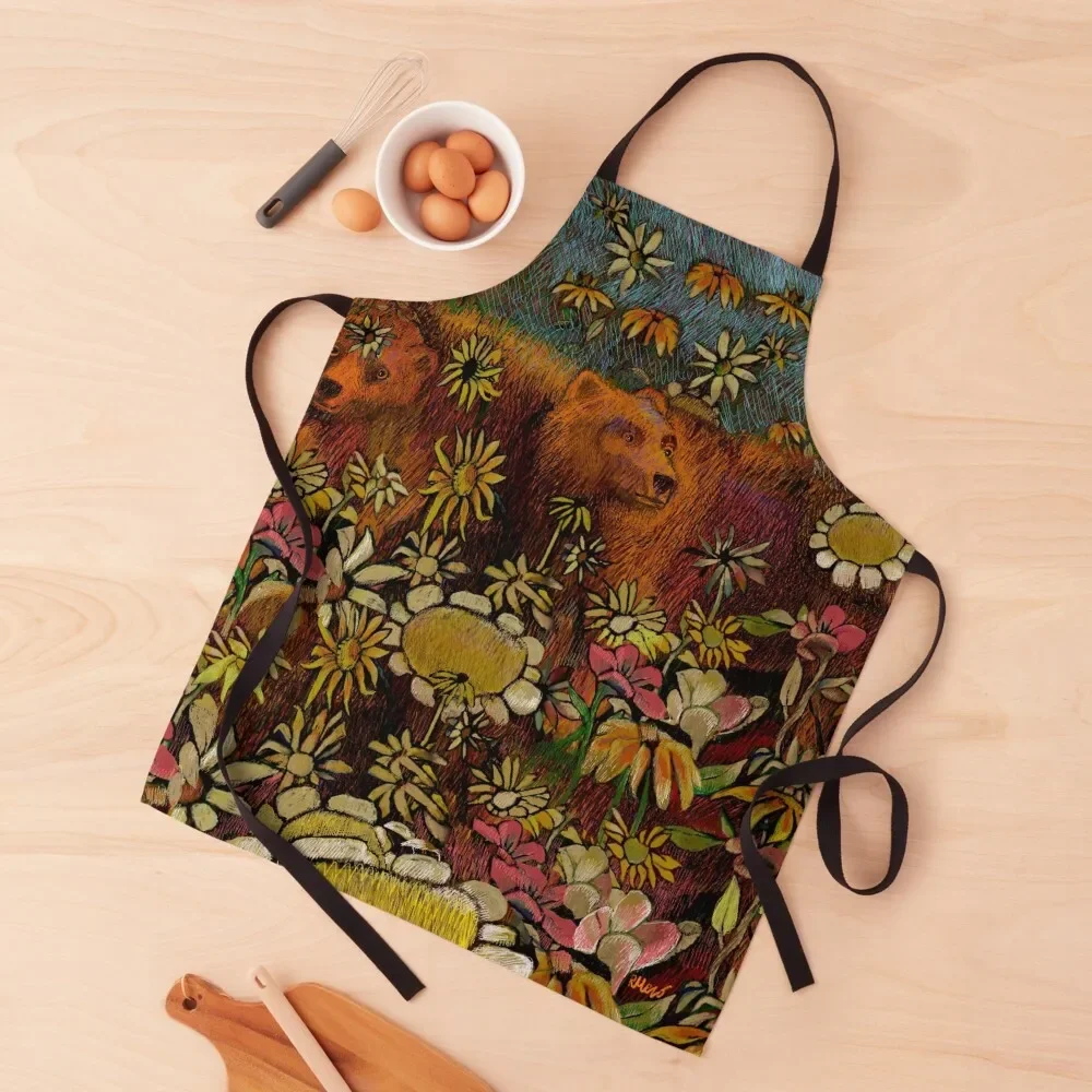 

Bears in the Garden Apron Hairdressing Hairdresser Accessories Waterproof Kitchen For Women esthetician Apron